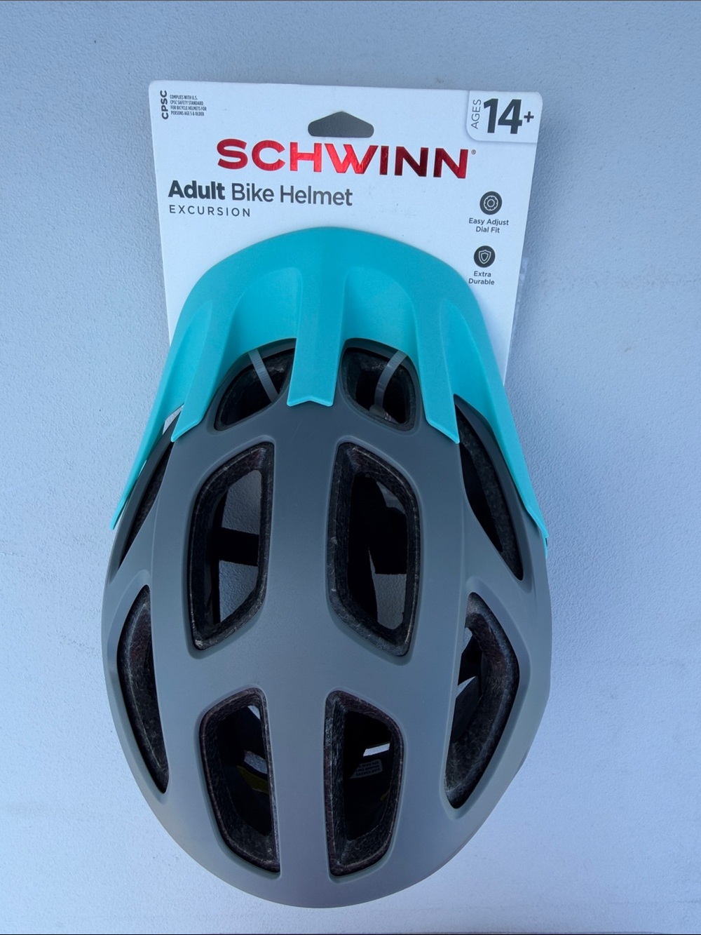 Schwinn Two-Tone Adult Bike Helmet - Teal & Gray
